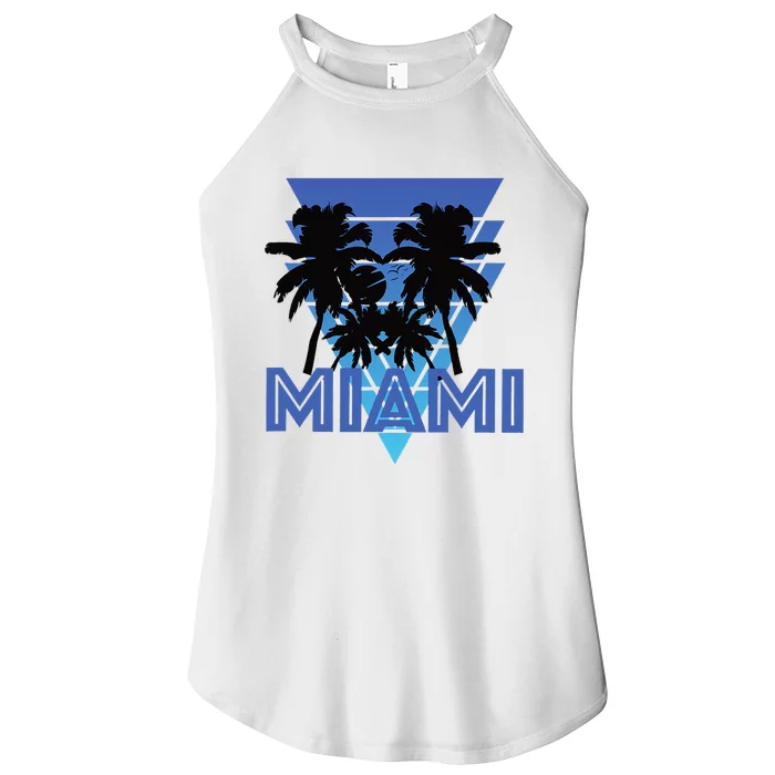 Florida Miami Vintage Palm Trees Women’s Perfect Tri Rocker Tank