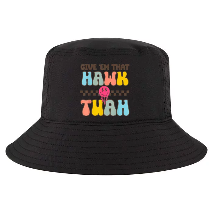 Funny Meme Viral Video Western Country Accent Hawk Tuah Gift Cool Comfort Performance Bucket Hat