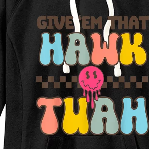 Funny Meme Viral Video Western Country Accent Hawk Tuah Gift Women's Fleece Hoodie