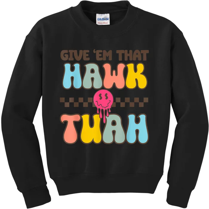 Funny Meme Viral Video Western Country Accent Hawk Tuah Gift Kids Sweatshirt