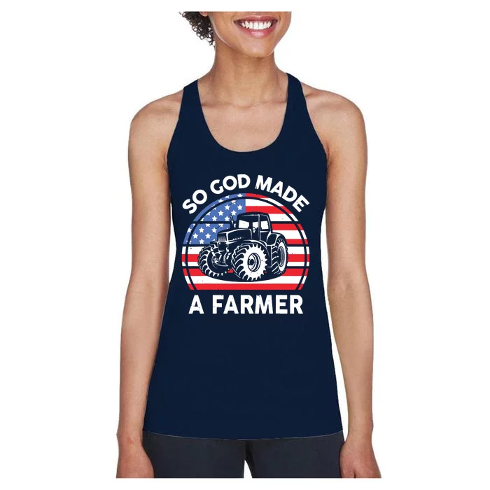 Famer Men Women Kids Funny So God Made A Farmer Women's Racerback Tank