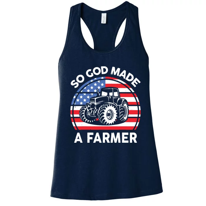 Famer Men Women Kids Funny So God Made A Farmer Women's Racerback Tank