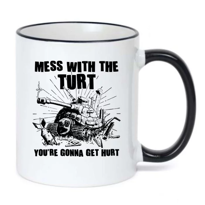 Funny Mess With The Turt You're Gonna Get Hurt Battle Turtle Black Color Changing Mug