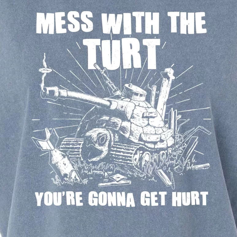 Funny Mess With The Turt You're Gonna Get Hurt Battle Turtle Garment-Dyed Women's Muscle Tee