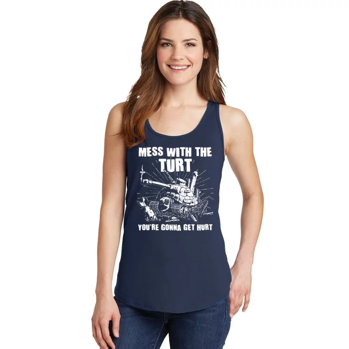 Funny Mess With The Turt You're Gonna Get Hurt Battle Turtle Ladies Essential Tank