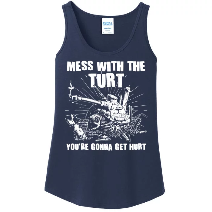 Funny Mess With The Turt You're Gonna Get Hurt Battle Turtle Ladies Essential Tank