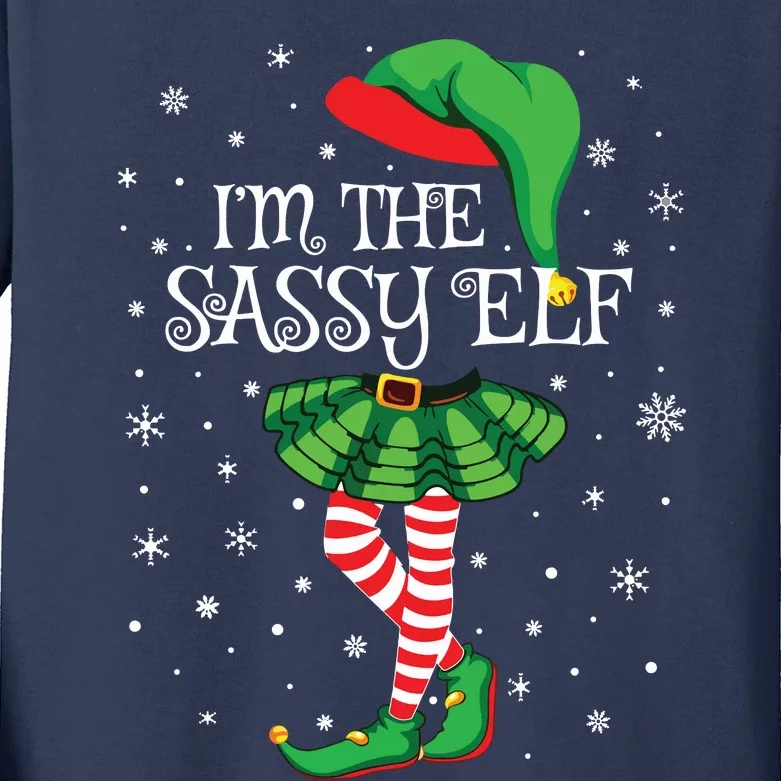 Family Matching Women Girls Im The Sassy Elf Christmas Kids Long Sleeve Shirt