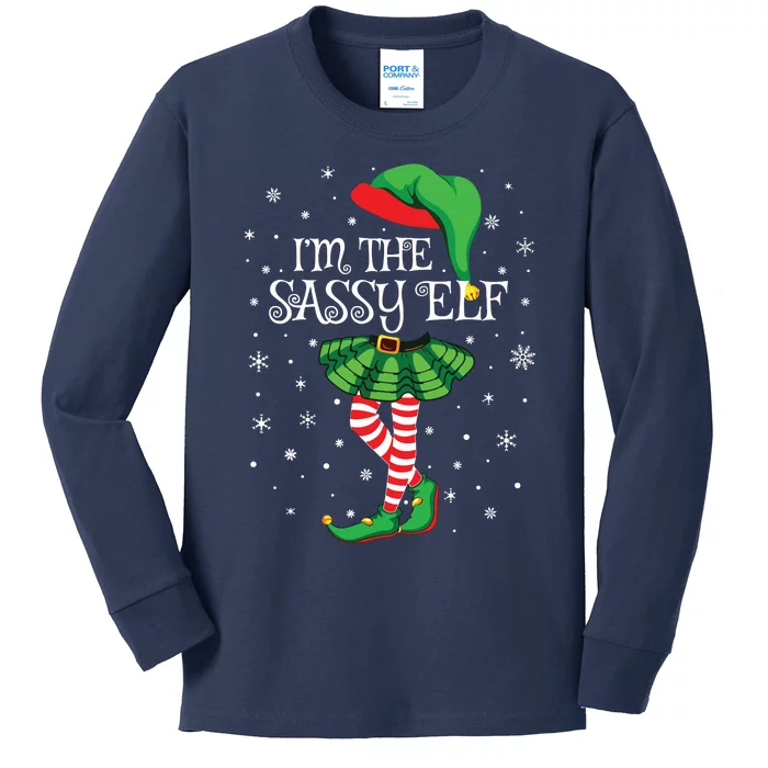 Family Matching Women Girls Im The Sassy Elf Christmas Kids Long Sleeve Shirt