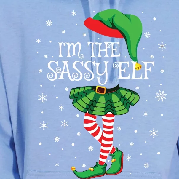 Family Matching Women Girls Im The Sassy Elf Christmas Unisex Surf Hoodie