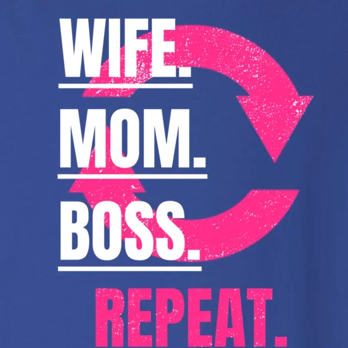 Funny Mom Wife Sister Daughter Boss Repeat Cycle Gift Toddler Long Sleeve Shirt