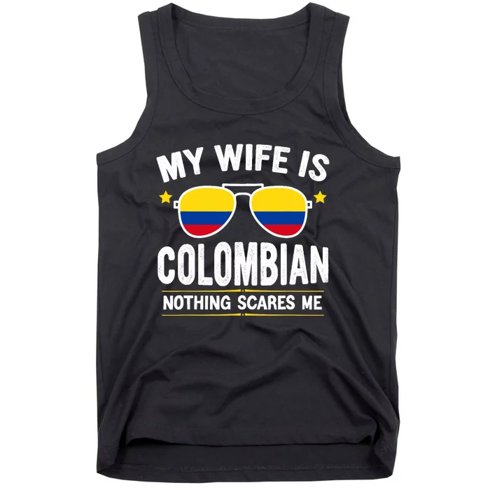 Funny My Wife Is Colombian Proud Husband Colombia Heritage Tank Top