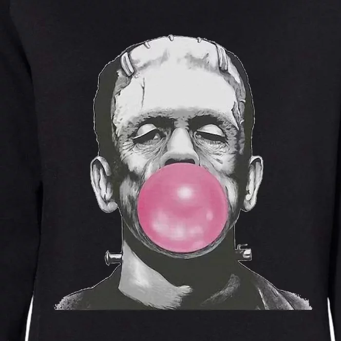 Frankenstein Monster With Pink Bubblegum Bubble Womens California Wash Sweatshirt