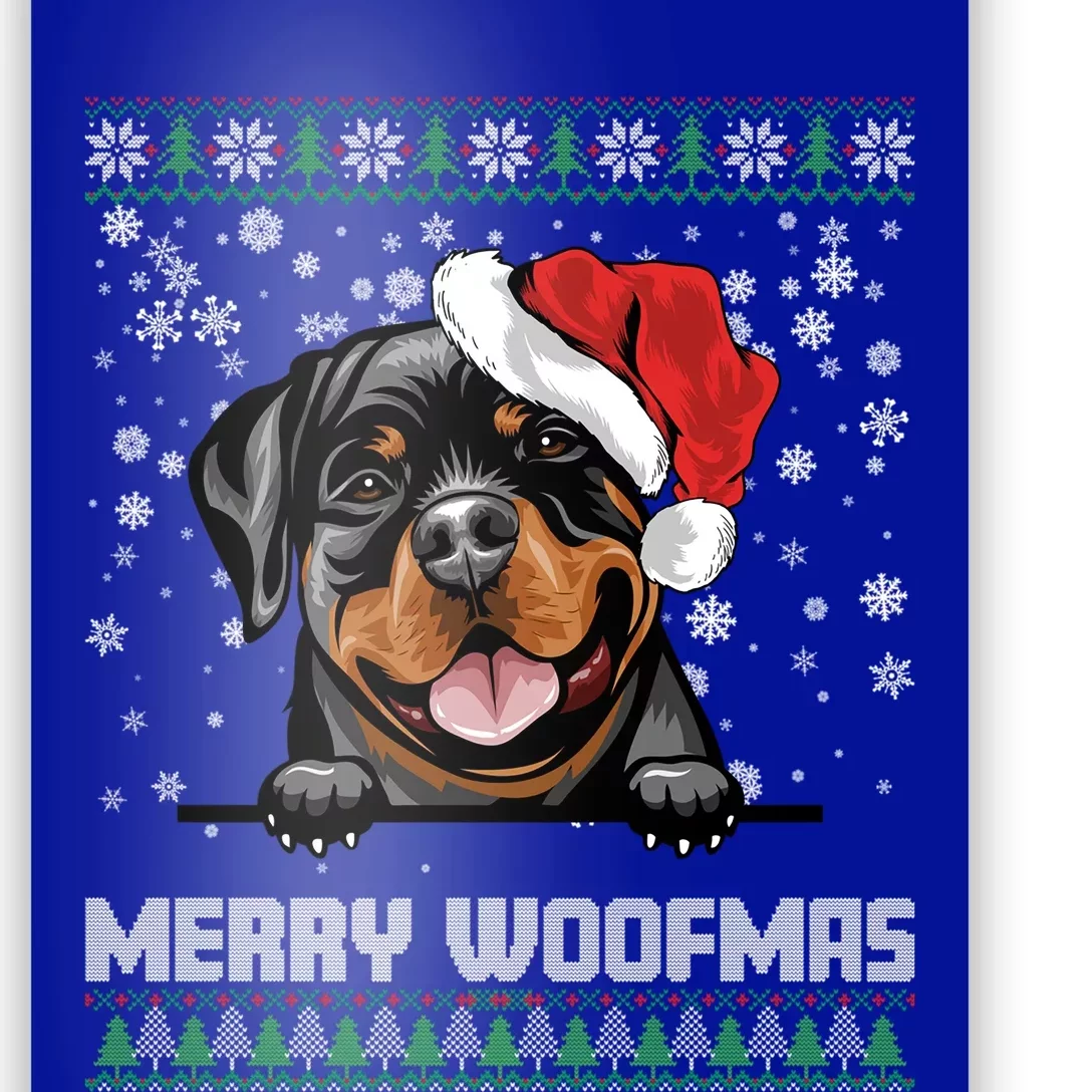 Funny Merry Woofmas Rottweiler Christmas Dog Lovers Xmas Gift Poster