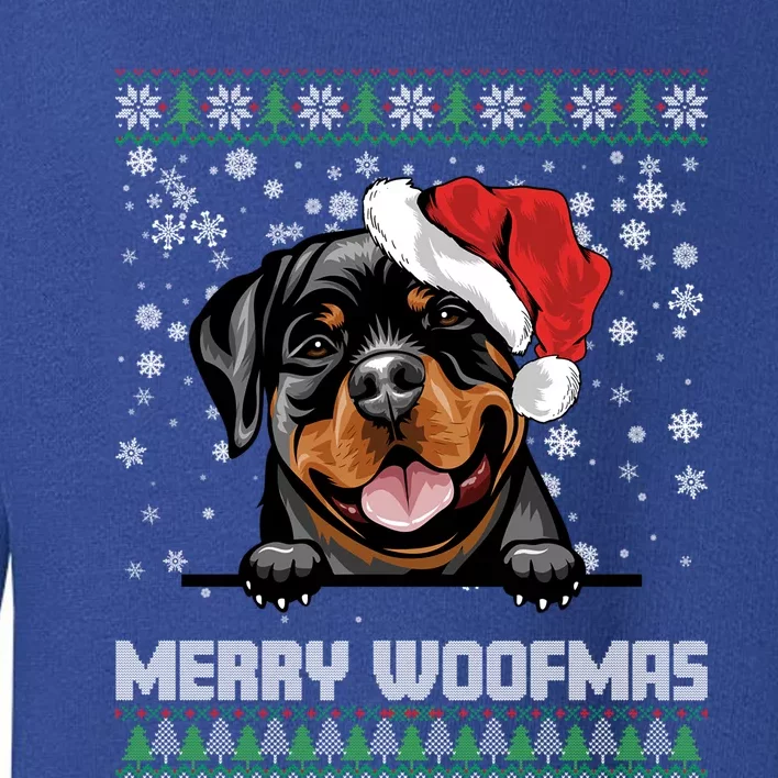 Funny Merry Woofmas Rottweiler Christmas Dog Lovers Xmas Gift Toddler Sweatshirt