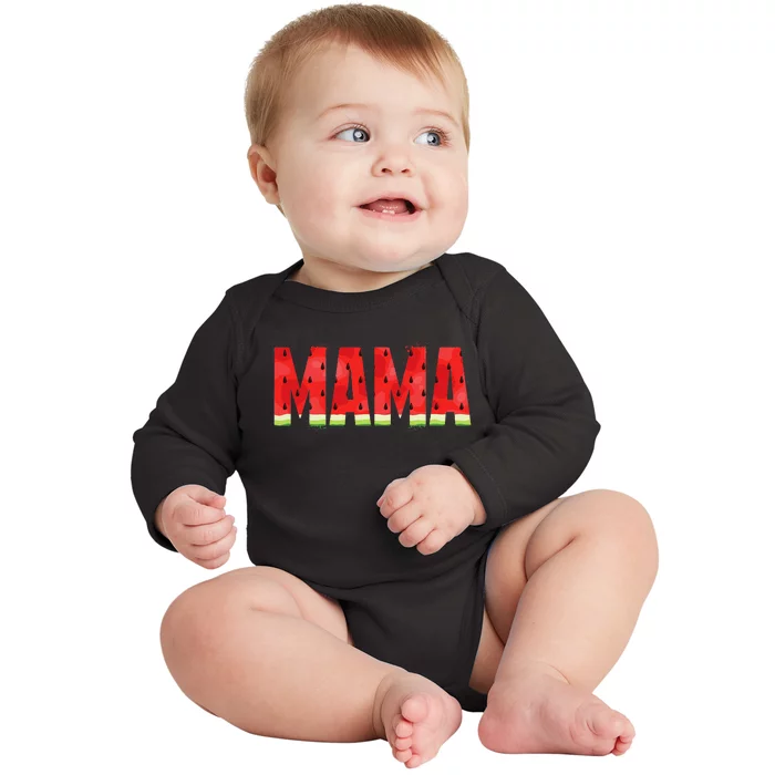 Funny Mama Watermelon Summer Fruit Family Matching Birthday Baby Long Sleeve Bodysuit