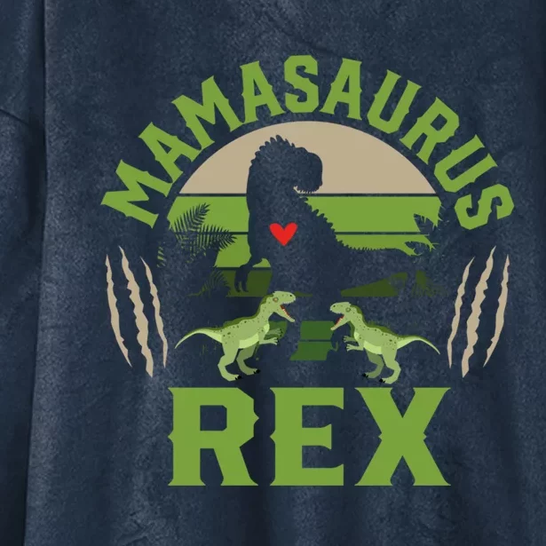 Funny Mom Wife Grandma Birthday Mamasaurus Rex Cool Gift Hooded Wearable Blanket