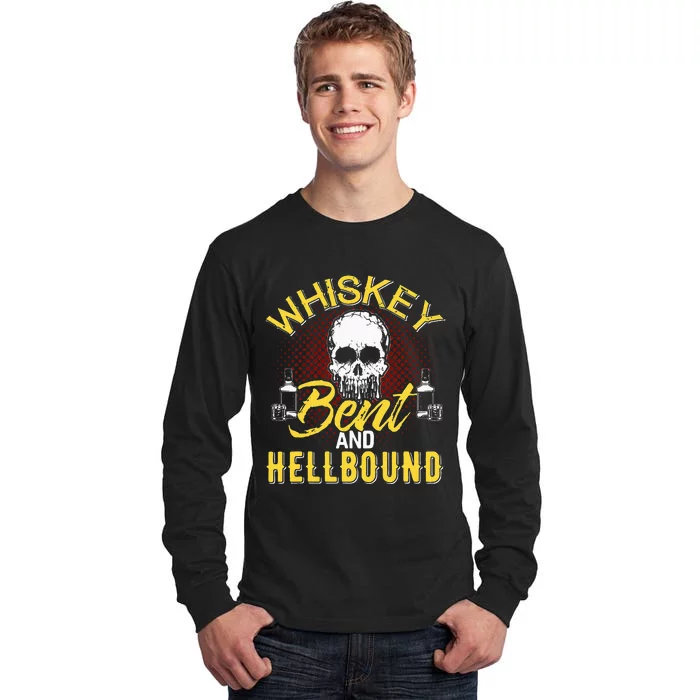 Funny Music Whiskey Bent And Hellbound Love Country Outlaws Tall Long Sleeve T-Shirt