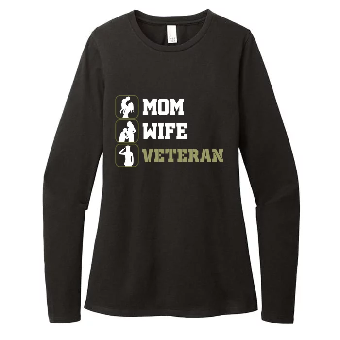 Female Mom Wife Veteran Gift Womens CVC Long Sleeve Shirt