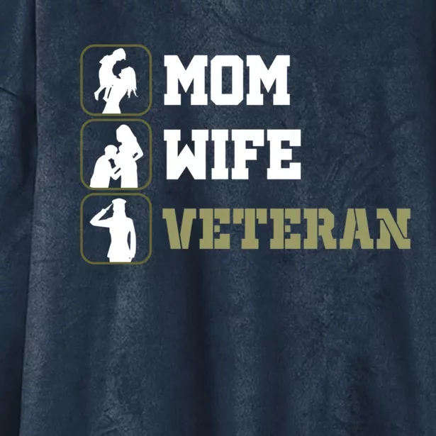 Female Mom Wife Veteran Gift Hooded Wearable Blanket