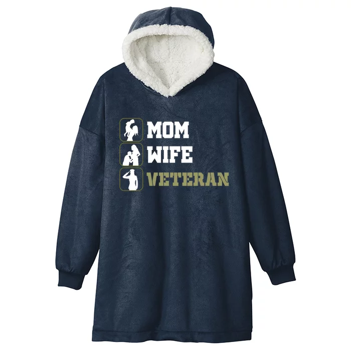 Female Mom Wife Veteran Gift Hooded Wearable Blanket