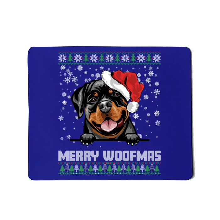 Funny Merry Woofmas Rottweiler Christmas Dog Lovers Xmas Gift Mousepad