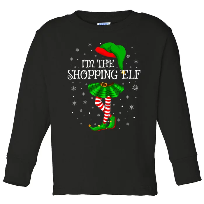 Family Matching Wo Girls I'm The Shopping Elf Christmas Toddler Long Sleeve Shirt