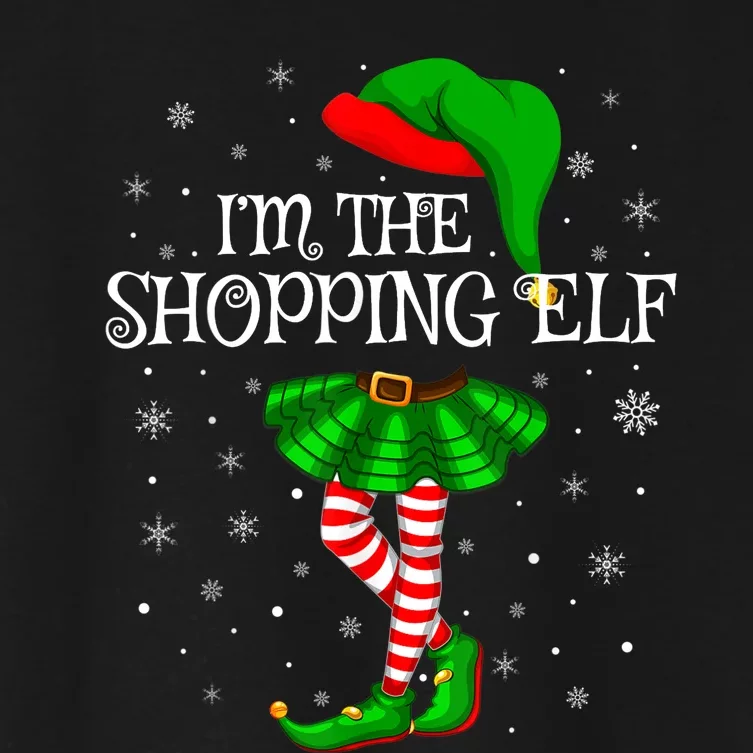 Family Matching Wo Girls I'm The Shopping Elf Christmas Women's Crop Top Tee