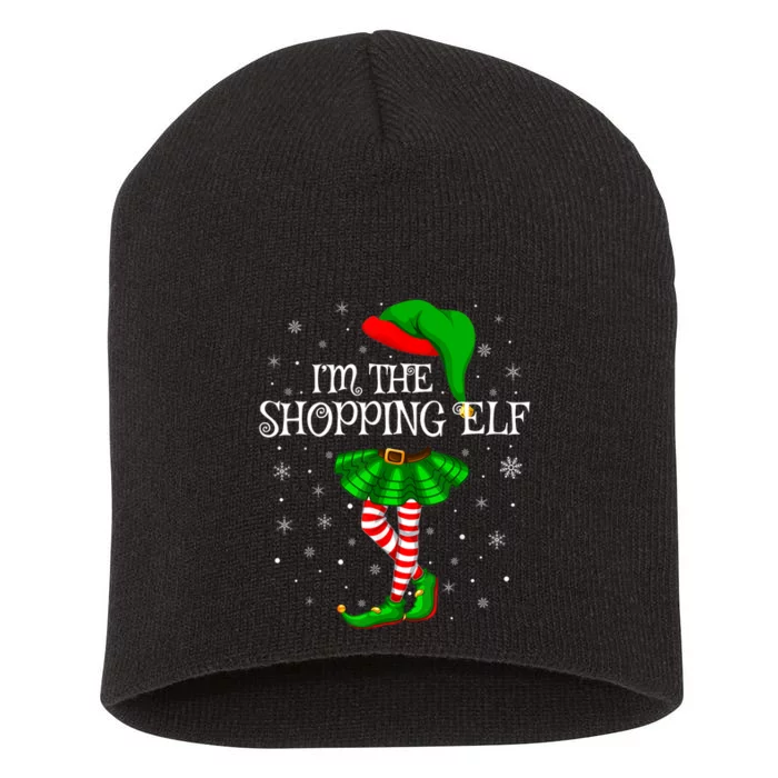 Family Matching Wo Girls I'm The Shopping Elf Christmas Short Acrylic Beanie