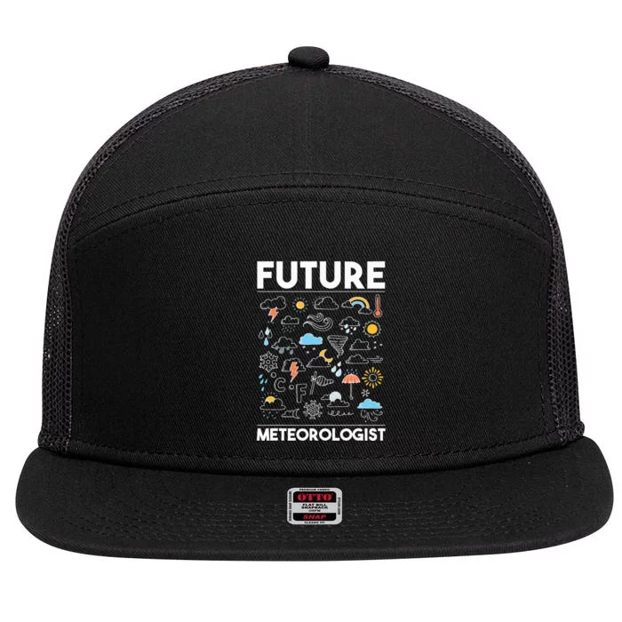 Future Meteorologist Weather Forecast Clouds 7 Panel Mesh Trucker Snapback Hat