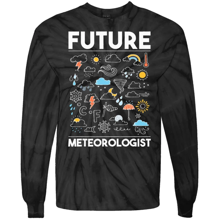 Future Meteorologist Weather Forecast Clouds Tie-Dye Long Sleeve Shirt