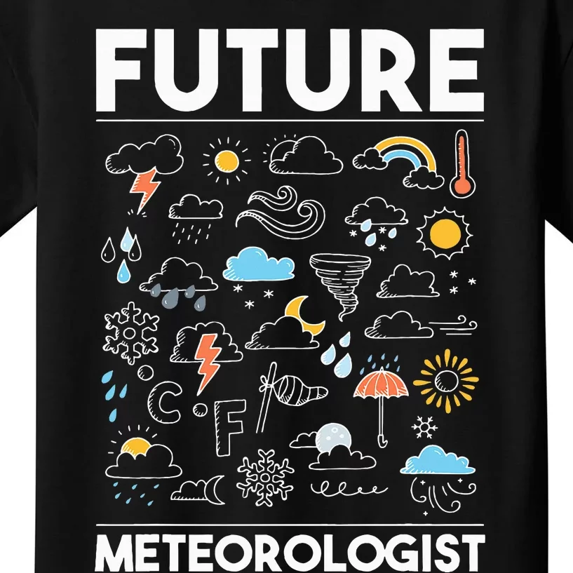 Future Meteorologist Weather Forecast Clouds Kids T-Shirt