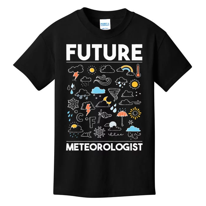 Future Meteorologist Weather Forecast Clouds Kids T-Shirt