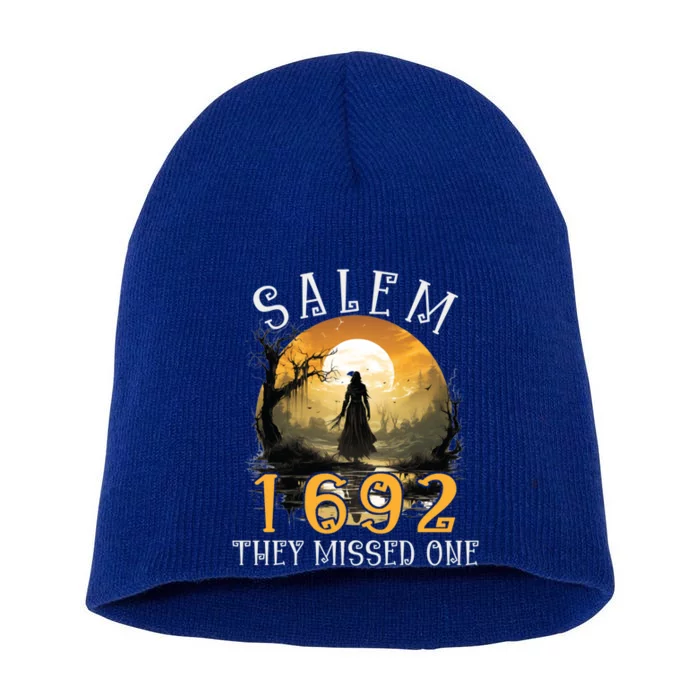 Full Moon Witch Salem 1692 They Missed One Cool Gift Short Acrylic Beanie