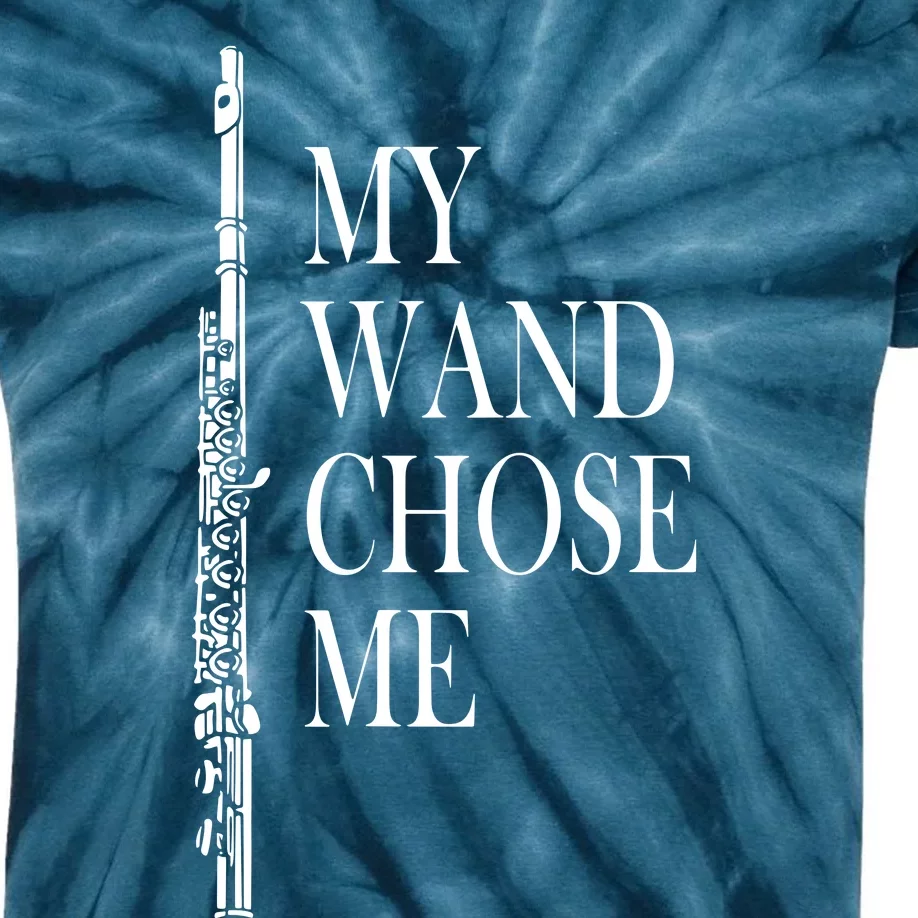 Flute My Wand Chose Me Funny Marching Band Apparel Kids Tie-Dye T-Shirt