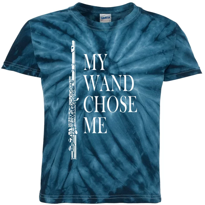 Flute My Wand Chose Me Funny Marching Band Apparel Kids Tie-Dye T-Shirt