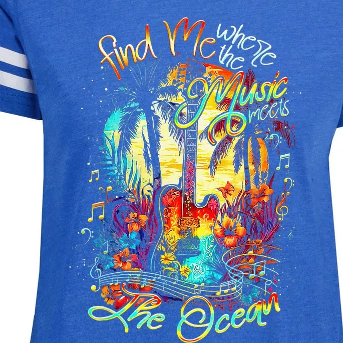 Find Me Where The Music Meets The Ocean Enza Ladies Jersey Football T-Shirt