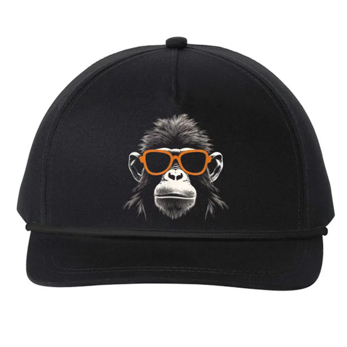 Funny Monkey With Sunglasses Cool Graffiti Urban Art Street Snapback Five-Panel Rope Hat