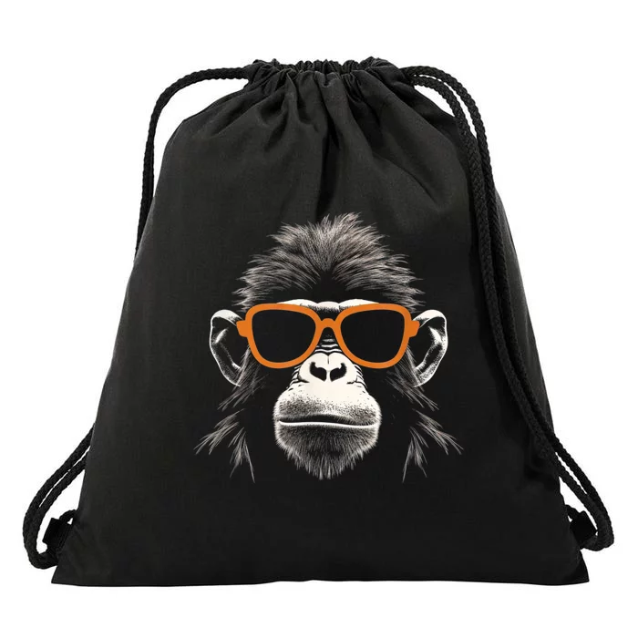 Funny Monkey With Sunglasses Cool Graffiti Urban Art Street Drawstring Bag