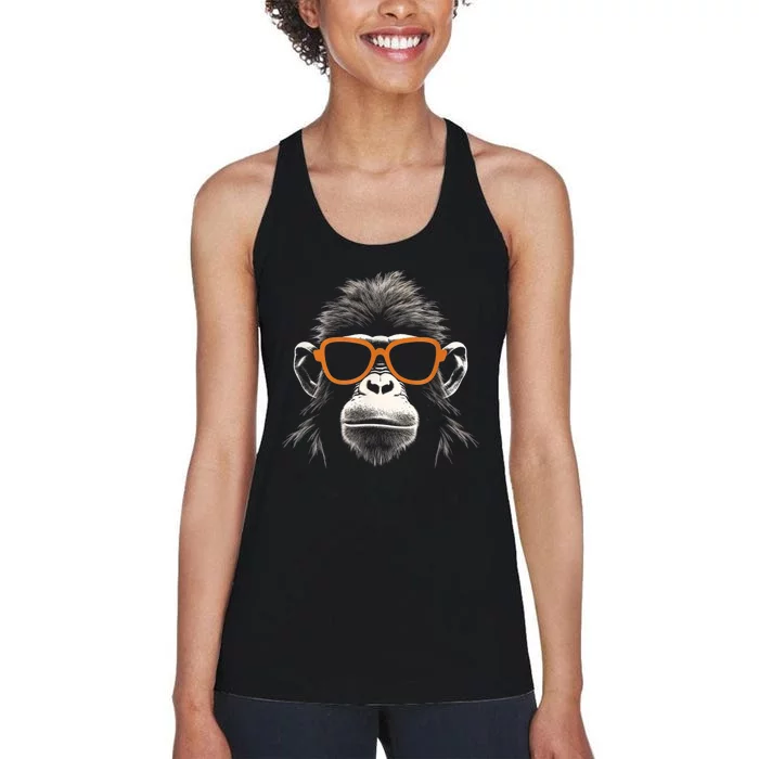 Funny Monkey With Sunglasses Cool Graffiti Urban Art Street Women's Racerback Tank