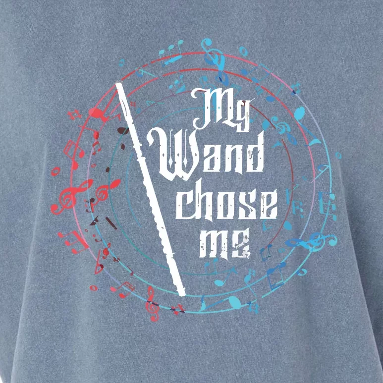 Funny My Wand Chose Me Flute Player Gift Flute Garment-Dyed Women's Muscle Tee