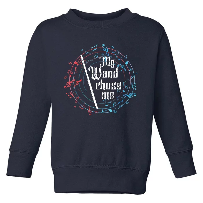 Funny My Wand Chose Me Flute Player Gift Flute Toddler Sweatshirt