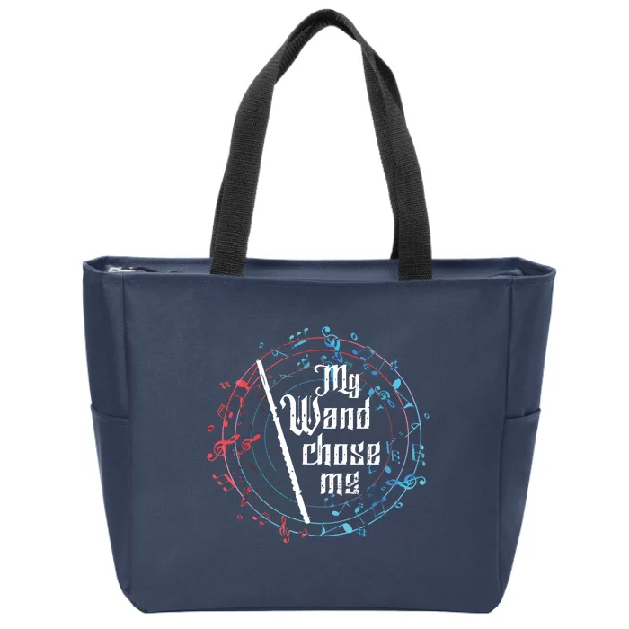 Funny My Wand Chose Me Flute Player Gift Flute Zip Tote Bag