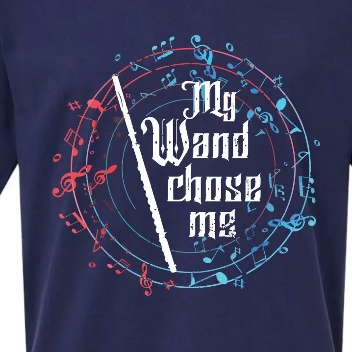 Funny My Wand Chose Me Flute Player Gift Flute Sueded Cloud Jersey T-Shirt