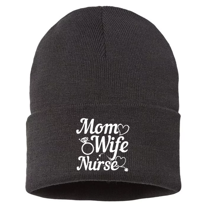 Funny Mom Wife Nurse Mother's Day Gift Sustainable Knit Beanie