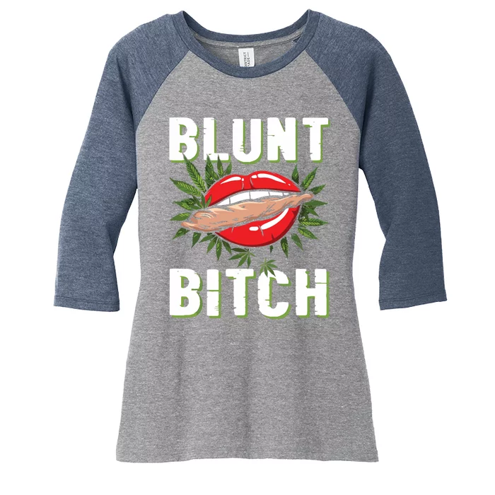 Funny Marijuana Weed 420 Weed Sexy Lips Cannabis Marijuana Women's Tri-Blend 3/4-Sleeve Raglan Shirt