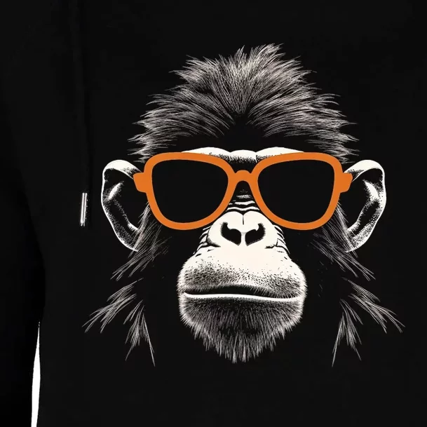 Funny Monkey With Sunglasses Cool Graffiti Urban Art Street Womens Funnel Neck Pullover Hood