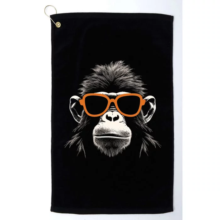 Funny Monkey With Sunglasses Cool Graffiti Urban Art Street Platinum Collection Golf Towel