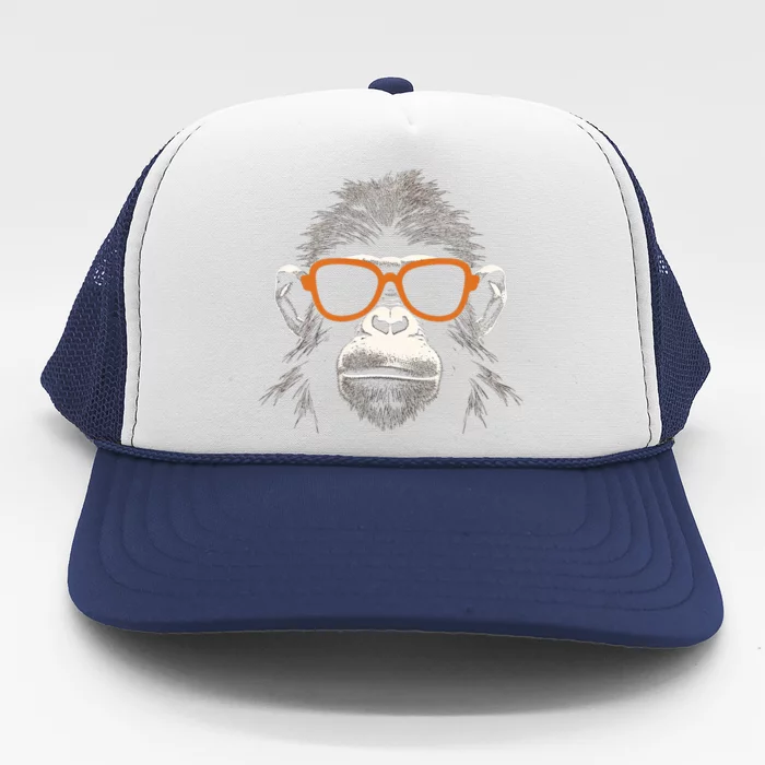 Funny Monkey With Sunglasses Cool Graffiti Urban Art Street Trucker Hat