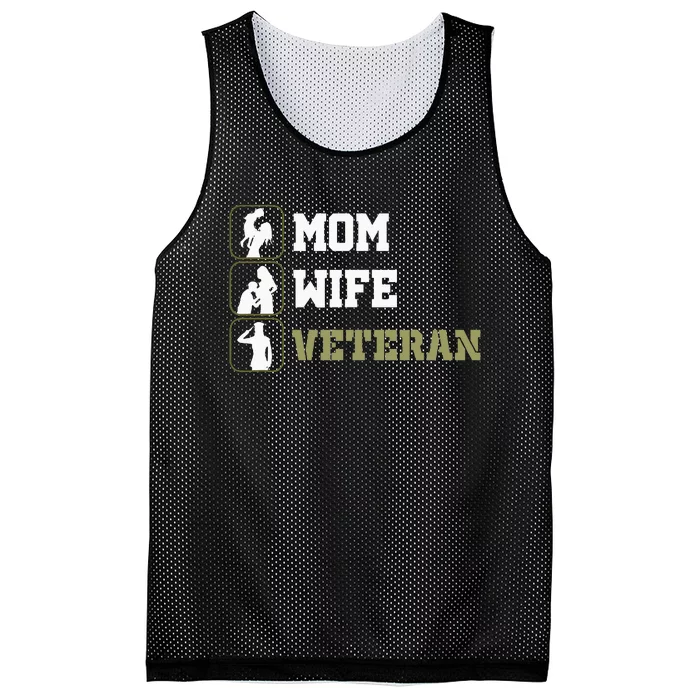 Female Mom Wife Veteran Mesh Reversible Basketball Jersey Tank