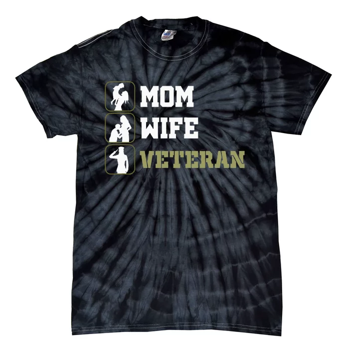 Female Mom Wife Veteran Tie-Dye T-Shirt